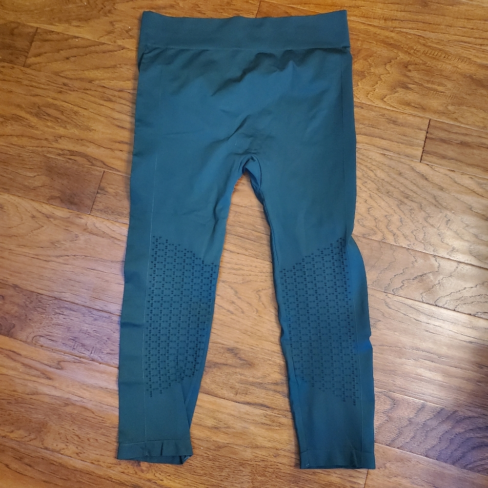 Motherhood Maternity Cropped Athletic Leggings, Forest Green, Size L/XL